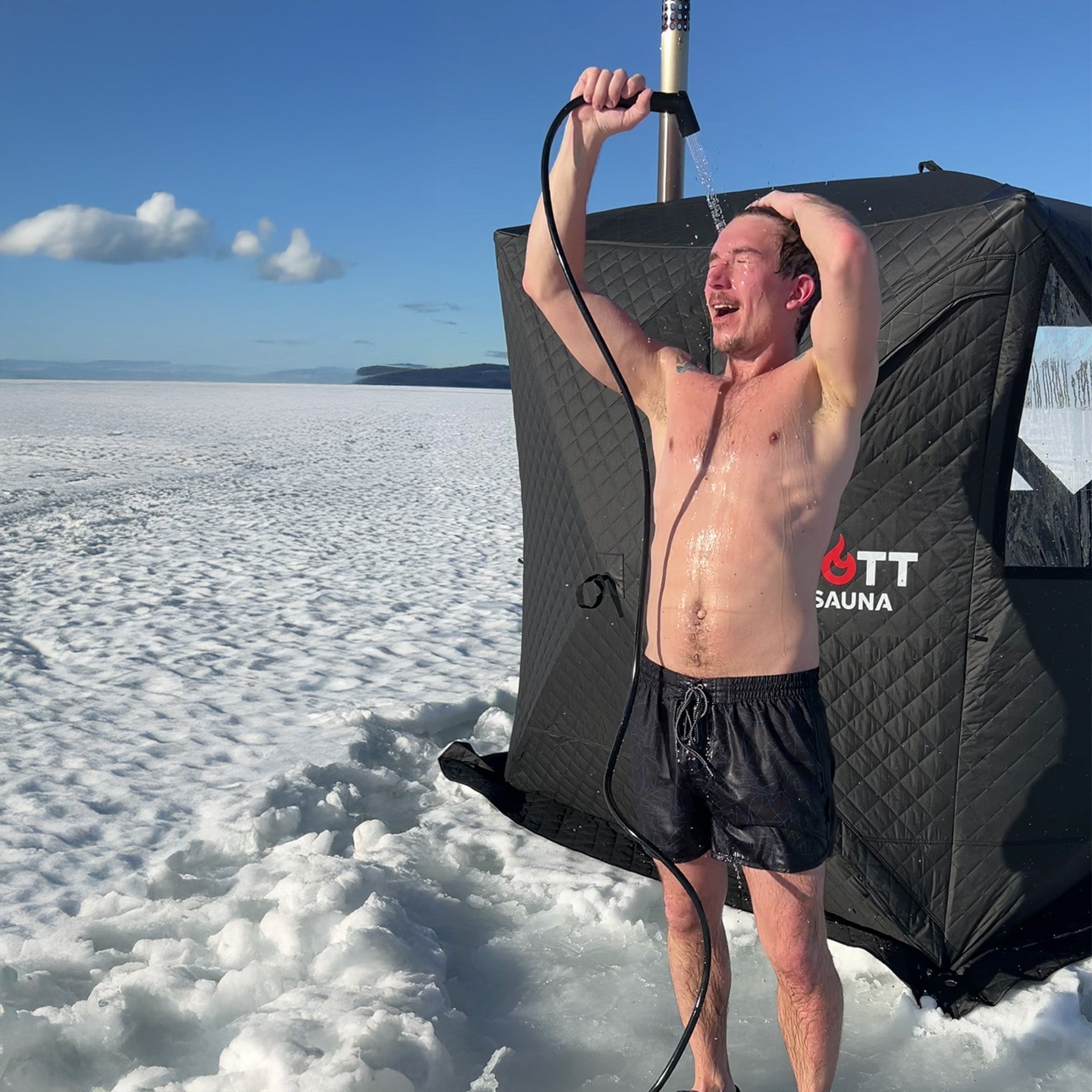 Portabel dusch med Hink - Hott Sauna - Sauna tent - Bastutält